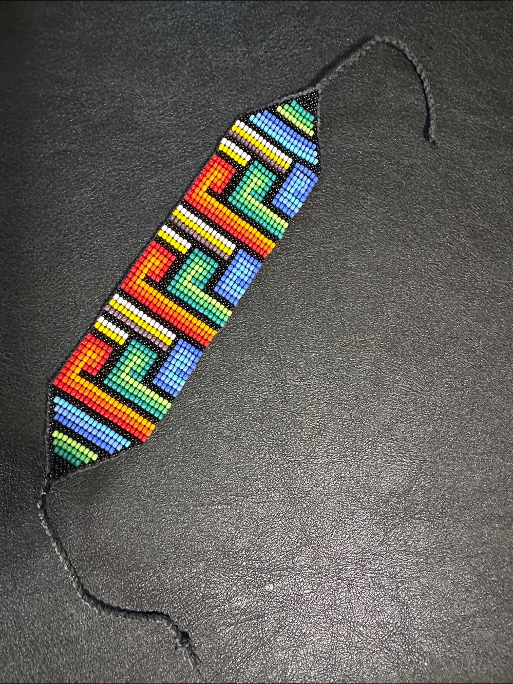 Wide Unisex Multicolor Glass Beaded Hand Crafted Bracelet